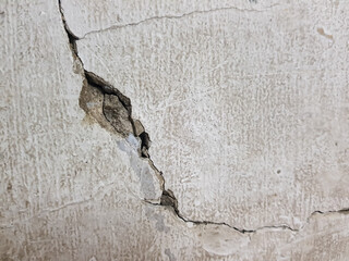 Close-up photo of cracked cement wall.