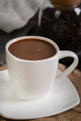 Hot chocolate in a cup