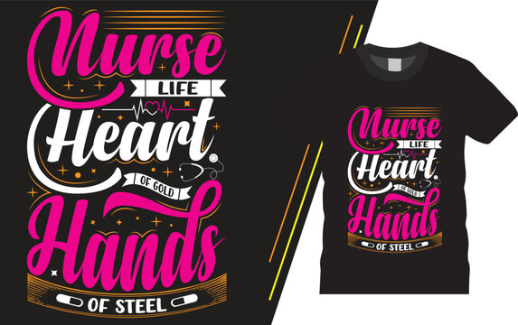 Nurse typography t-shirt design for women, fashion design, modern letter, print on demand, trendy nurse quotes.