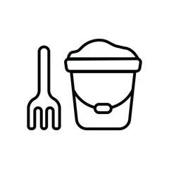 Sand Bucket icon isolate white background vector stock illustration.