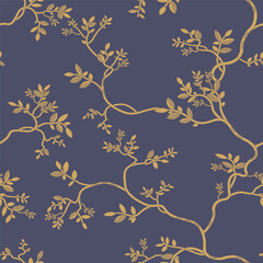 seamless pattern of branches and leaves