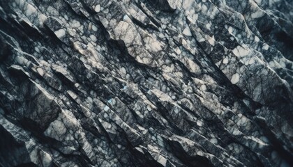 Speckled granite surface embodies strength. Cool greys and muted tones form robust texture background. Mountain's skin brings outdoor essence indoors. Geological time etched in stone.