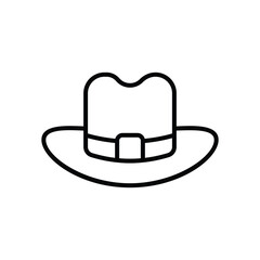 Hat icon isolate white background vector stock illustration.