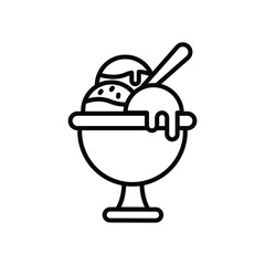 Ice Cream icon isolate white background vector stock illustration.