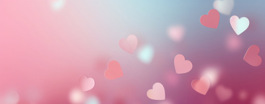 Pink hearts background, festive valentine background