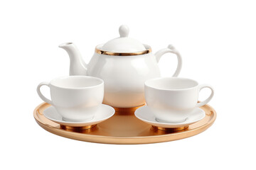 Elegance in Tea Time: Explore the Luxury Tea Set Excellence Isolated on Transparent Background