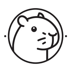 Capybara logo for graphic design, capybara designs for prints and commercial publications, vectorized capybara