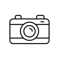 Camera  icon isolate white background vector stock illustration.