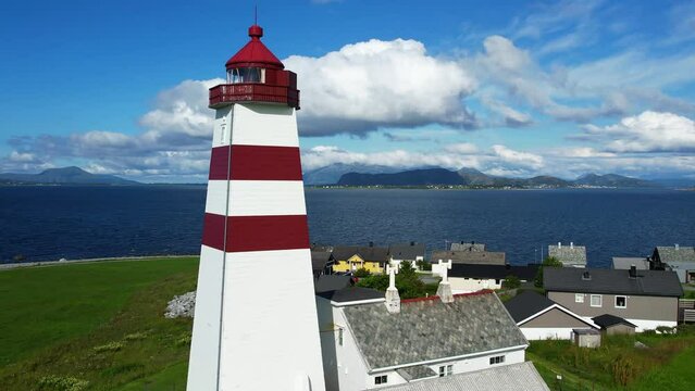 Alnes Fyr lighthouse near &Aring;lesund Norway from above