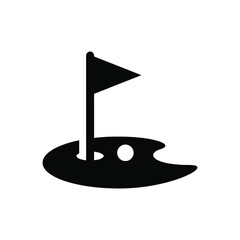 Golf green and hole with flag icon