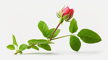 red rose isolated on white HD 8K wallpaper Stock Photographic Image 