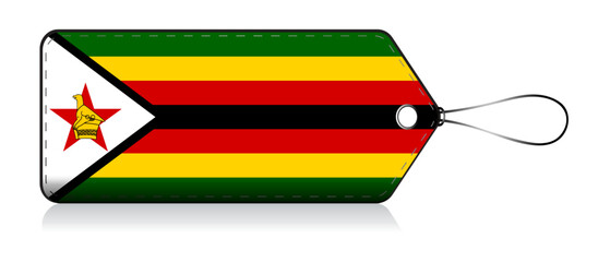 Flag label of Zimbabwe , label of product made in Zimbabwe