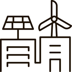 energy for building line icon illustration