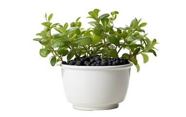 Huckleberry Plant Seedling in a White Bowl