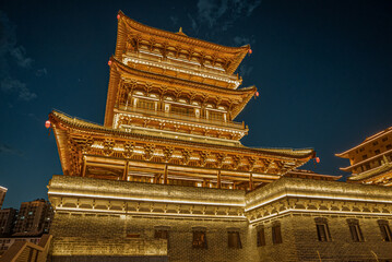 Imitation of Tang Dynasty Architecture in Tangyuan Scenic Area, Xichang City, Sichuan Province,...