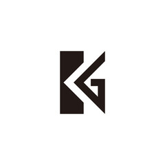 Logo KG GK Monogram. Logo inisial huruf KG GK modern dan minimalis