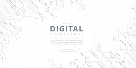 Digital technology futuristic internet network speed connection white background, cyber nano information, abstract communication, innovation future tech data, Ai big data line dot illustration vector