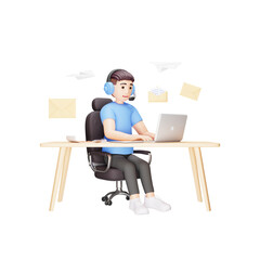 3D Character Illustration: Sending Email - Digital Communication Concept