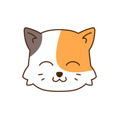 cute cat smiling smile cartoon design sticker illustration vector