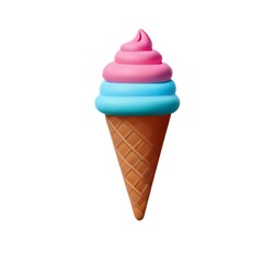 3D render of soft serve ice cream cone