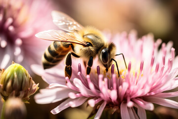 Bee on a Flower. Generative Ai
