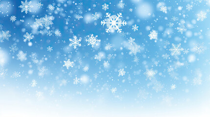 Snowfall weather white blue design. Vivid snowflakes february texture. Snow nature landscape.