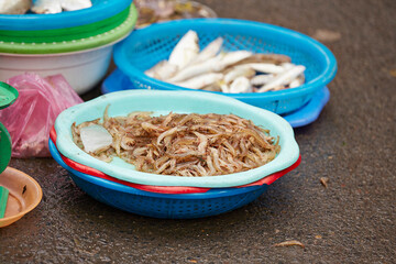 Raw shrimp at a traditional market
