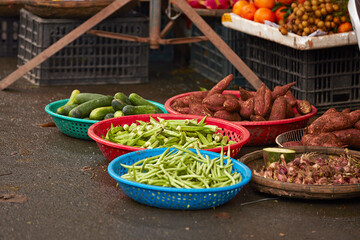 Variety of vegetables at street market