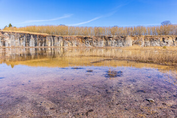View in an old limestone quarry