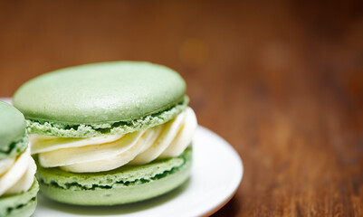 macaroons on a wooden table