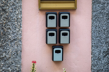 Outdoor five Safe Key Box Safe To Retrieve Keys in wall entrance door for tourism access the rented accommodation tour