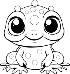 Toad cute animal vector image, coloring page