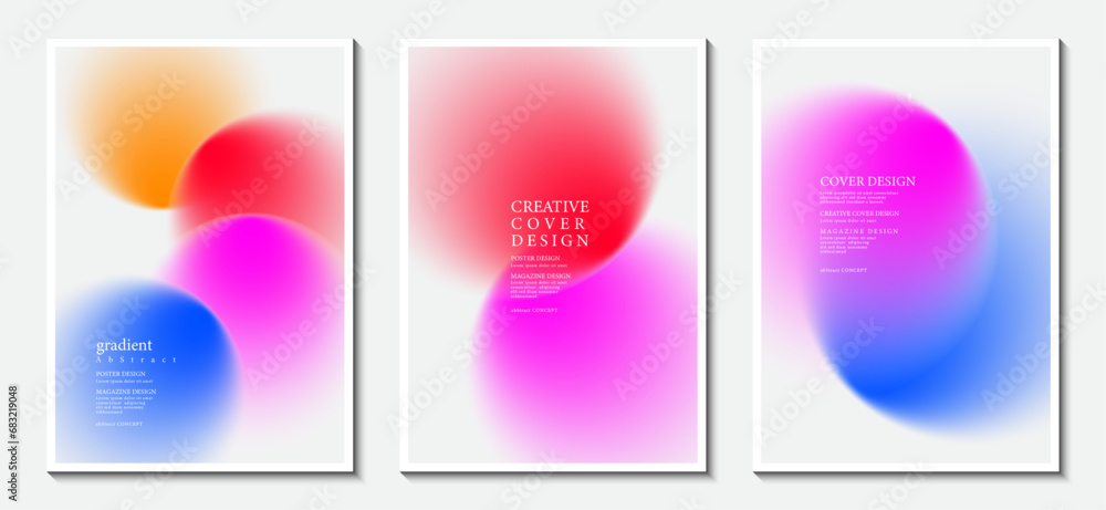 Poster posters collection of graphic design and print media ideas. blurred background with modern abstract 