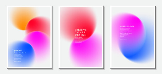 Obraz na płótnie Canvas Posters collection of graphic design and print media ideas. Blurred background with modern abstract gradient pattern. Vector Illustrator EPS
