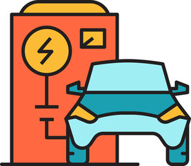 Electric Charging Station Icon
