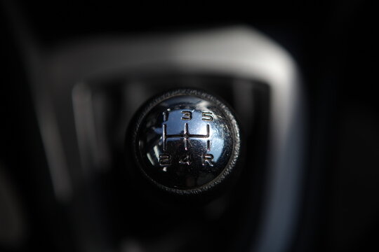 close up part of a car's gearshift 