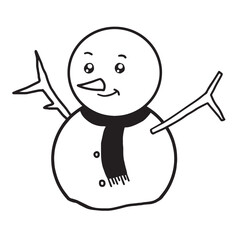 Christmas elements. Line art illustration in flat vector cartoon style.