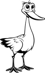 Stork bird animal stock photo, coloring page