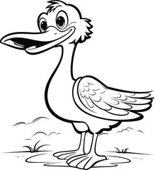 Stork bird animal stock photo, coloring page
