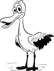 Stork bird animal stock photo, coloring page