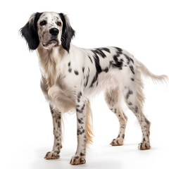 English Setter Dog Isolated on White Background - Generative AI