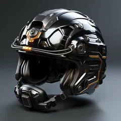 Fotobehang 3d model of Modern Helmet © avivmuzi