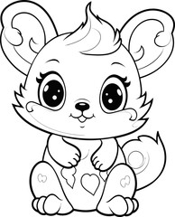 Squirrel cute animal vector photo, coloring page