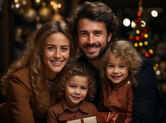 Obraz na płótnie Canvas New Year's family portrait 