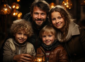Obraz na płótnie Canvas New Year's family portrait 