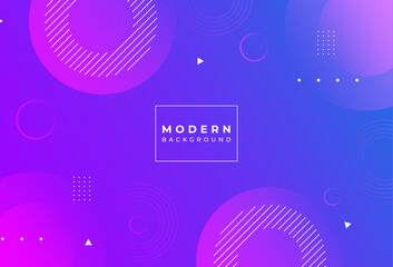 Modern background. abstract . geometric. circle. blue and purple gradation. memphis patern. EPS10