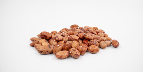 Red kidney beans on isolated white background.