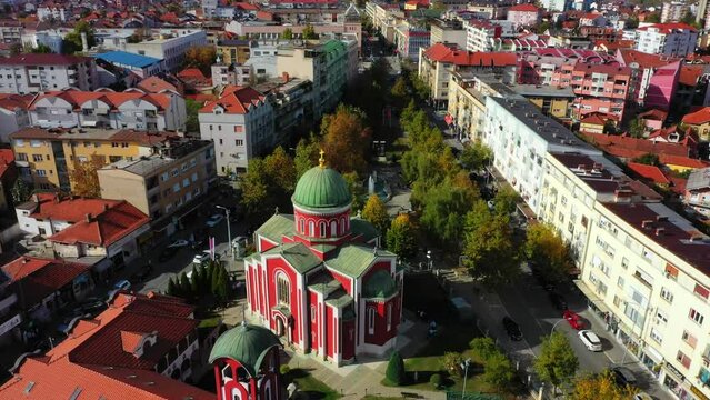 orthodox church drone aerial view