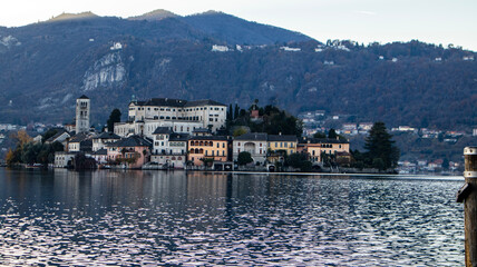 Orta lake, S.Giorgio island view, Italy