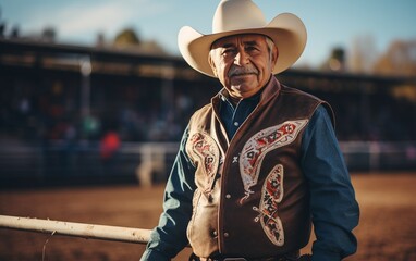 Rodeo Attire Senior Cowboy - obrazy, fototapety, plakaty